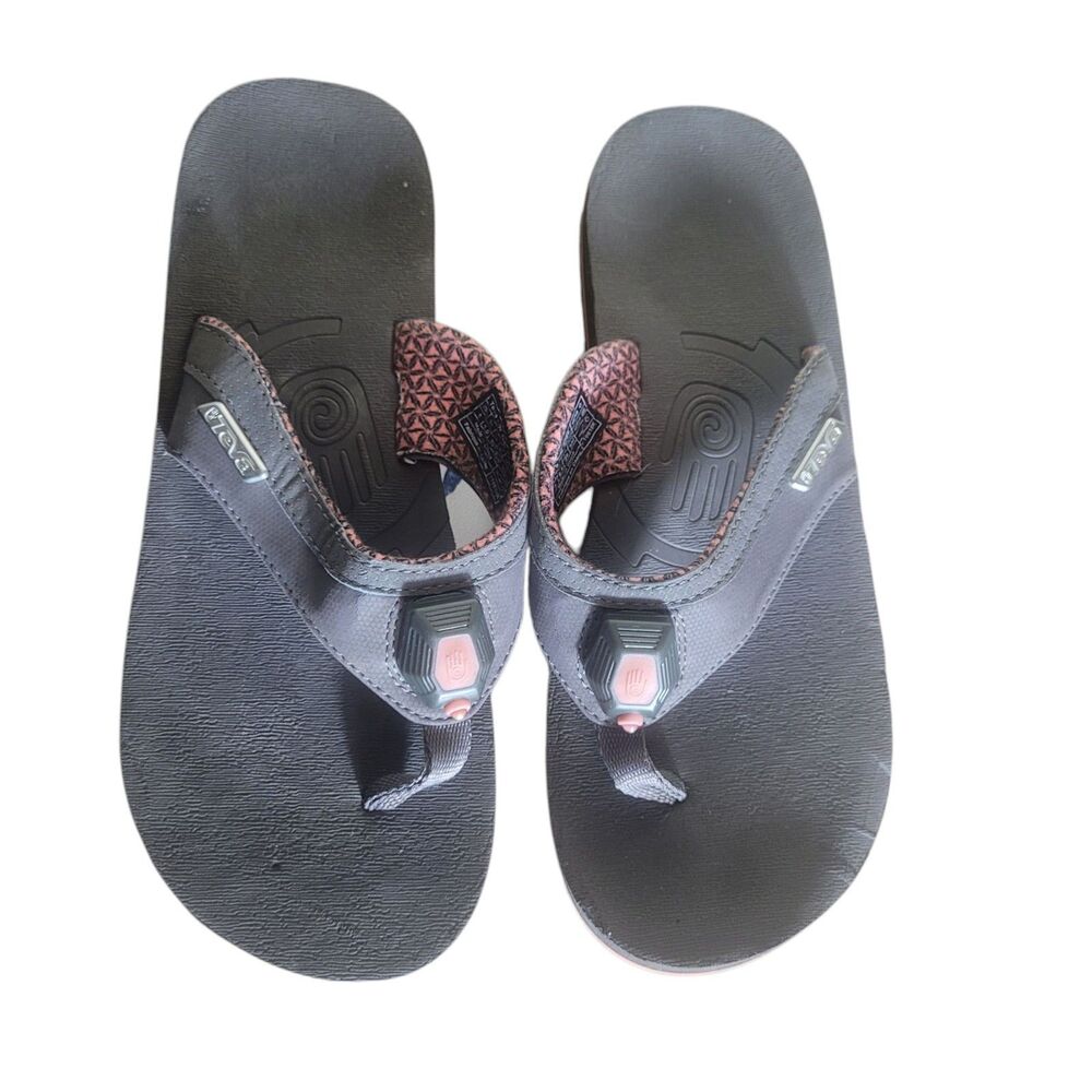 Teva Illum Light Up Flip Flops Sandals Women's Size 8 Brown Pink Beach‎ READ